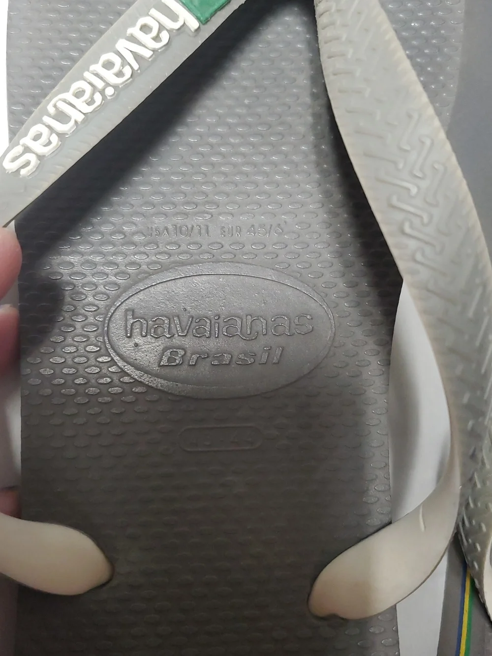 Havaianas Mens Brasil Logo-Embossed Rubber Flip Flops Size 10/11 Grey SummerSurf